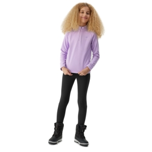 Dievčenská lyžiarska flisová mikina - 4F-FLEECE UNDERWEAR-JAW23UFLEF033-52S-LIGHT VIOLET Fialová 146/152 3