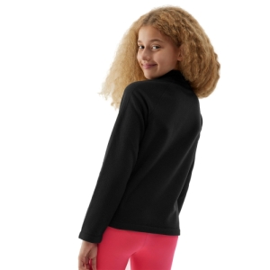 Dievčenská lyžiarska flisová mikina - 4F-FLEECE UNDERWEAR-JAW23UFLEF033-20S-DEEP BLACK Čierna 146/152 2