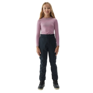 Dievčenské lyžiarske softshellové nohavice - 4F-TROUSERS FNK-JAW23TFTRF355-21S-BLACK Čierna 164