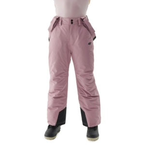 Dievčenské lyžiarske nohavice - 4F-TROUSERS FNK-JAW23TFTRF353-53S-DARK PINK Ružová 164