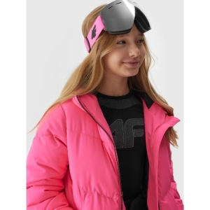 Dievčenská lyžiarska bunda - 4F-TECHNICAL JACKET-JAW23TTJAF293-55N-HOT PINK NEON Ružová 164 4