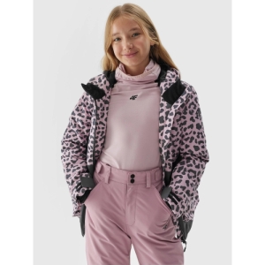 Dievčenská lyžiarska bunda - 4F-TECHNICAL JACKET-JAW23TTJAF357-90A-MULTICOLOUR ALLOVER Ružová 164 2