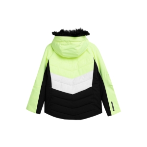 Dievčenská lyžiarska bunda - 4F-TECHNICAL JACKET-JAW23TTJAF296-72N-LEMON NEON Žltá 134 1