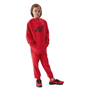 Chlapčenská mikina s kapucňou - 4F-SWEATSHIRT-JAW23TSWSM626-62S-RED Červená 164 3