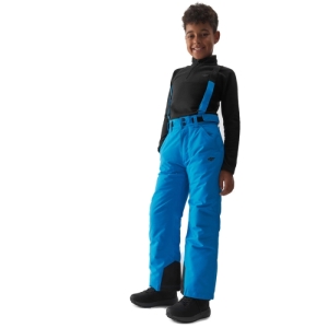 Chlapčenské lyžiarske nohavice - 4F-TROUSERS FNK-JAW23TFTRM358-35S-TURQUOISE Modrá 164