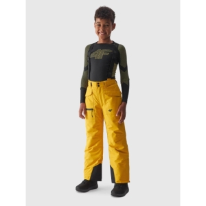 Chlapčenské lyžiarske nohavice - 4F-TROUSERS FNK-JAW23TFTRM360-71S-YELLOW Žltá 164 4