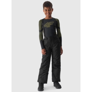 Chlapčenské lyžiarske nohavice - 4F-TROUSERS FNK-JAW23TFTRM360-21S-BLACK Čierna 164 4