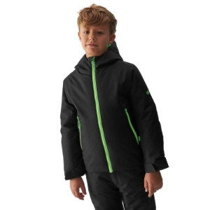 Chlapčenská lyžiarska bunda - 4F-TECHNICAL JACKET-JAW23TTJAM297-21S-BLACK Čierna 164