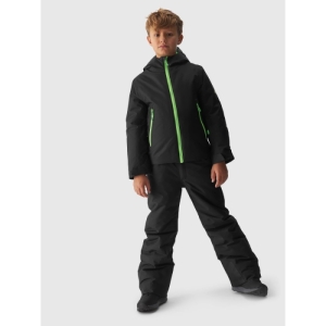 Chlapčenská lyžiarska bunda - 4F-TECHNICAL JACKET-JAW23TTJAM297-21S-BLACK Čierna 164 3