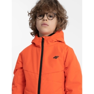 Chlapčenská lyžiarska bunda - 4F-TECHNICAL JACKET-JAW23TTJAM298-70S-ORANGE Oranžová 164 4