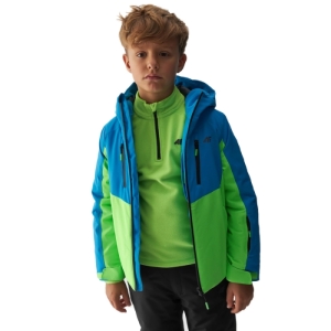 Chlapčenská lyžiarska bunda - 4F-TECHNICAL JACKET-JAW23TTJAM300-35S-TURQUOISE Modrá 158 3