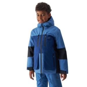 Chlapčenská lyžiarska bunda - 4F-TECHNICAL JACKET-JAW23TTJAM301-33S-BLUE Modrá 164