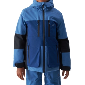 Chlapčenská lyžiarska bunda - 4F-TECHNICAL JACKET-JAW23TTJAM301-33S-BLUE Modrá 164 1