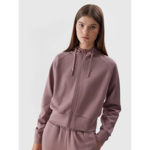 Dámska mikina so zipsom - 4F-SWEATSHIRT-AW23TSWSF0766-83S-BEIGE Béžová XL 1
