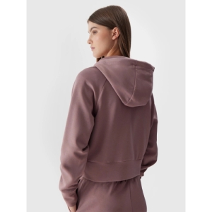 Dámska mikina so zipsom - 4F-SWEATSHIRT-AW23TSWSF0766-83S-BEIGE Béžová XL 3