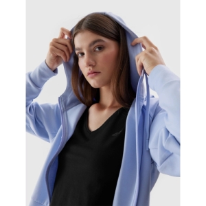 Dámska mikina so zipsom - 4F-SWEATSHIRT-AW23TSWSF0766-52S-LIGHT VIOLET Fialová XL 2