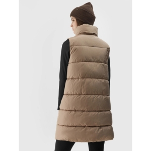 Dámska vesta - 4F-VEST-AW23TVESF076-82S-LIGHT BROWN Hnedá L 3
