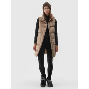 Dámska vesta - 4F-VEST-AW23TVESF076-82S-LIGHT BROWN Hnedá L 4