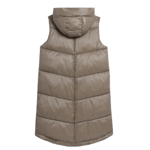 Dámska vesta - 4F-VEST-AW23TVESF074-82S-LIGHT BROWN Hnedá L 4