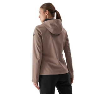Dámska turistická bunda - 4F-SOFTSHELL JACKET-AW23TSOFF152-82S-LIGHT BROWN Hnedá L 2
