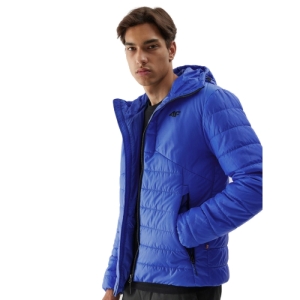 Pánska turistická bunda - 4F-DOWN JACKET-AW23TDJAM245-36S-COBALT Modrá XXL 1