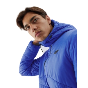 Pánska turistická bunda - 4F-DOWN JACKET-AW23TDJAM245-36S-COBALT Modrá XXL 2