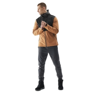 Pánska turistická softshellová bunda - 4F-SOFTSHELL JACKET-AW23TSOFM155-82S-LIGHT BROWN Hnedá XXL 3