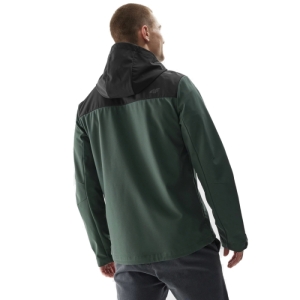 Pánska turistická softshellová bunda - 4F-SOFTSHELL JACKET-AW23TSOFM155-40S-DARK GREEN Zelená XXL 2