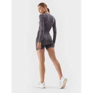 Dámske tréningové tričko s dlhým rukávom - 4F-LONGSLEEVE FNK-AW23TFLOF152-24A-MIDDLE GREY ALLOVER Šedá XS/S 3