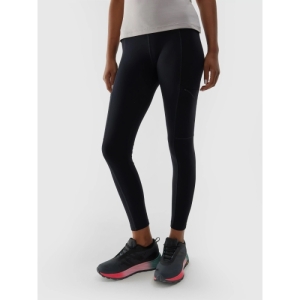 Dámske turistické zateplené legíny - 4F-TROUSERS FNK-AW23TFTRF404-20S-DEEP BLACK Čierna XL 1