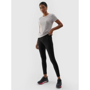 Dámske turistické zateplené legíny - 4F-TROUSERS FNK-AW23TFTRF404-20S-DEEP BLACK Čierna XL 3