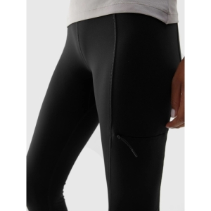 Dámske turistické zateplené legíny - 4F-TROUSERS FNK-AW23TFTRF404-20S-DEEP BLACK Čierna XL 4