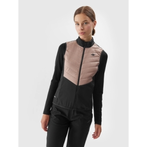Dámska turistická vesta - 4F-VEST-AW23TVJAF048-82S-LIGHT BROWN Hnedá L 1