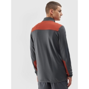 Pánska turistická mikina so zipsom - 4F-FLEECE-AW23TFLEM118-81S-BROWN Hnedá XXL 2