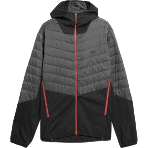 Pánska turistická bunda - 4F-TECHNICAL JACKET-AW23TTJAM310-22S-ANTHRACITE Čierna XXL 2