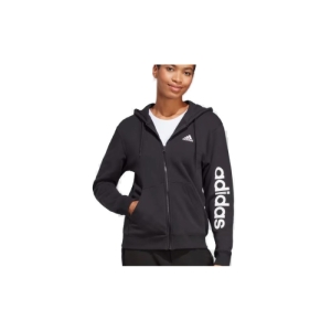 Dámska mikina so zipsom - ADIDAS-W LIN FT FZ HD-IC6863-black/white Čierna XL 1