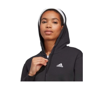 Dámska mikina so zipsom - ADIDAS-W LIN FT FZ HD-IC6863-black/white Čierna XL 2