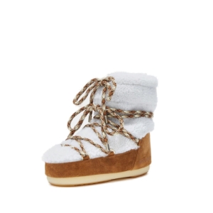 Dámska zimná obuv vysoká - MOON BOOT-LIGHT LOW SHEARLING, whisky/off white Hnedá 39/40 1