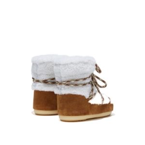 Dámska zimná obuv vysoká - MOON BOOT-LIGHT LOW SHEARLING, whisky/off white Hnedá 39/40 2