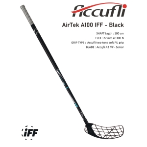 Florbalová hokejka - ACCUFLI-AirTek IFF A27-100 Black L Čierna 100 cm Ľavá 2023 2
