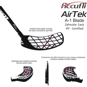 Florbalová hokejka - ACCUFLI-AirTek IFF A27-100 Black L Čierna 100 cm Ľavá 2023 3