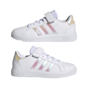 Dievčenská rekreačná obuv - ADIDAS-GRAND COURT 2.0 EL  FTWWHT/IRIDES/FTWWHT Biela 28 3