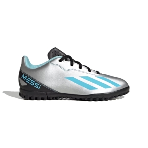 Juniorské futbalové kopačky turfy - ADIDAS-X CRAZYFAST MESSI 4 SILVMT/BLIBLU/CBLACK_IE4068_tf Šedá 35,5 1
