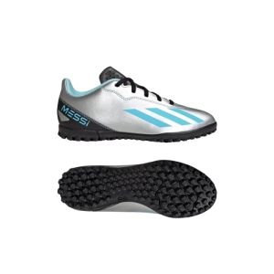 Juniorské futbalové kopačky turfy - ADIDAS-X CRAZYFAST MESSI 4 SILVMT/BLIBLU/CBLACK_IE4068_tf Šedá 35,5 4