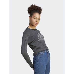 Dámske tričko s dlhým rukávom - ADIDAS-W WINRS 3.0 LS-IM2433-black melange/grey three Šedá L 2