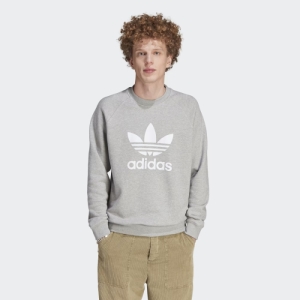 Pánska mikina - ADIDAS ORIGINALS-TREFOIL CREW-IM4501-medium grey heather Šedá XL 1