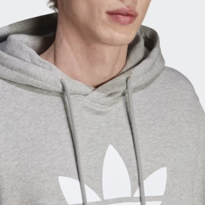 Pánska mikina s kapucňou - ADIDAS ORIGINALS-TREFOIL HOODY-IM4490-medium grey heather Šedá M 4