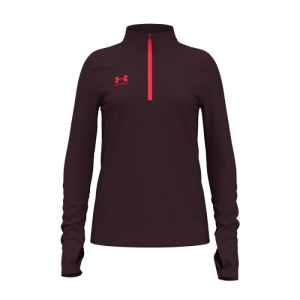Dievčenská tréningová mikina s 1/2 zipsom - UNDER ARMOUR-UA Girls Challenger Midlayer-MRN Červená 149/160