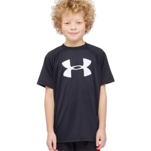 Chlapčenské tréningové tričko s krátkym rukávom - UNDER ARMOUR-UA Tech Big Logo SS-BLK 001 Čierna 149/160