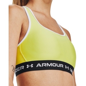 Dámska tréningová športová podprsenka - UNDER ARMOUR-UA Crossback Mid Bra-YLW Žltá L 4